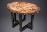 Wide, Brilliant Red Petrified Wood Table #274911-2